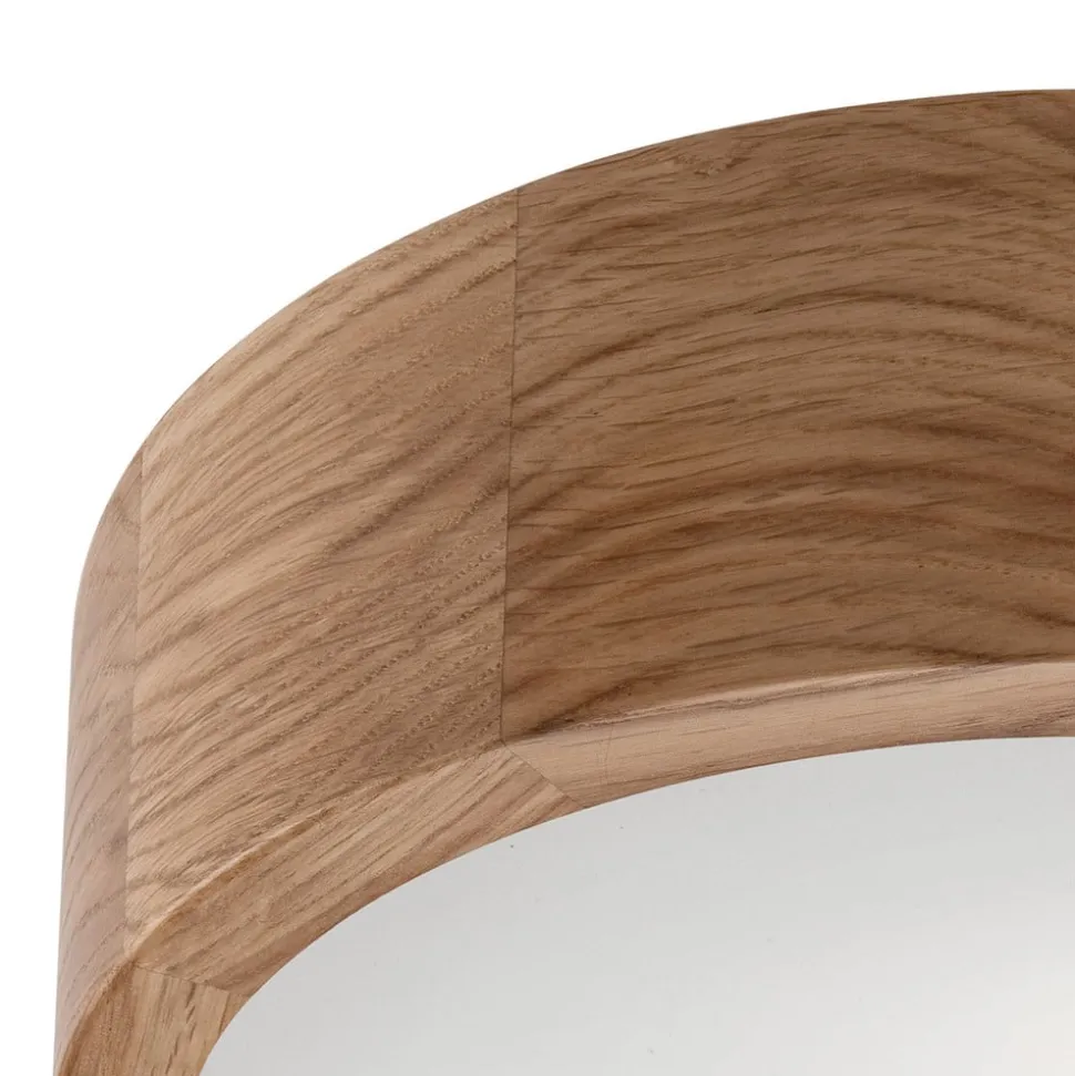 Envostar Caspian plafondlamp, Ø 27 cm, IP54, eiken