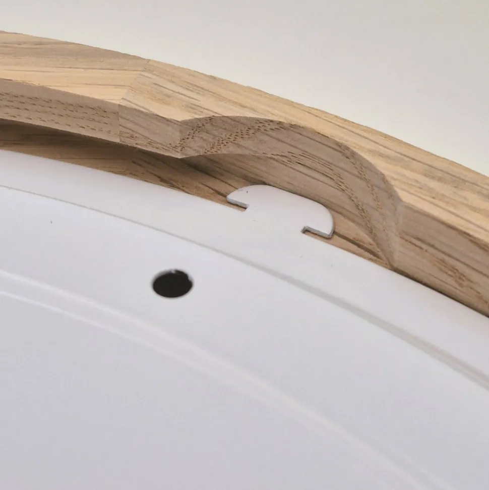 Envostar Caspian plafondlamp, Ø 27 cm, IP54, eiken