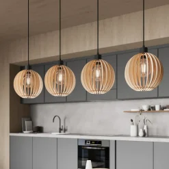 Envostar Clay hanglamp, berkenmultiplex, 4-lamps