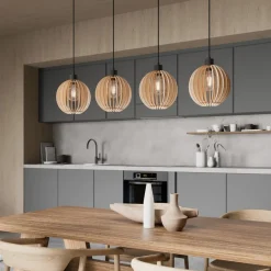 Envostar Clay hanglamp, berkenmultiplex, 4-lamps