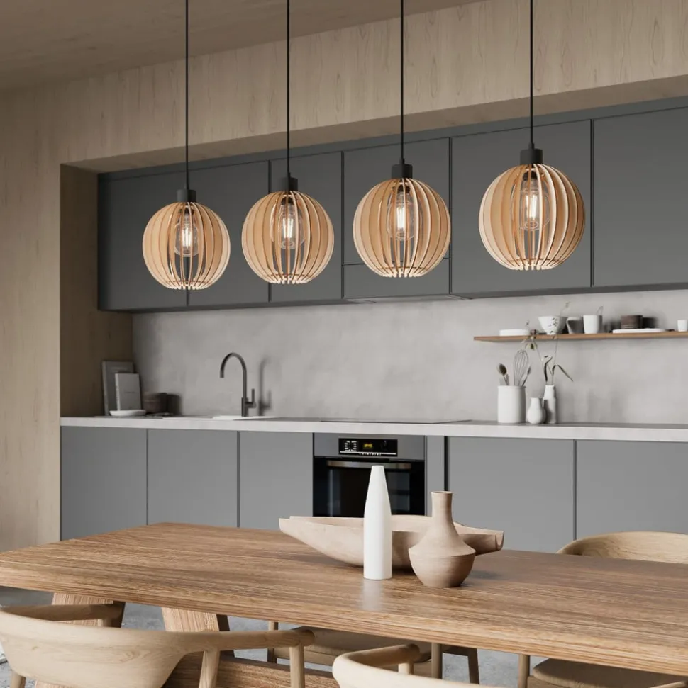 Envostar Clay hanglamp, berkenmultiplex, 4-lamps