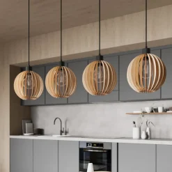 Envostar Clay hanglamp, berkenmultiplex, 4-lamps