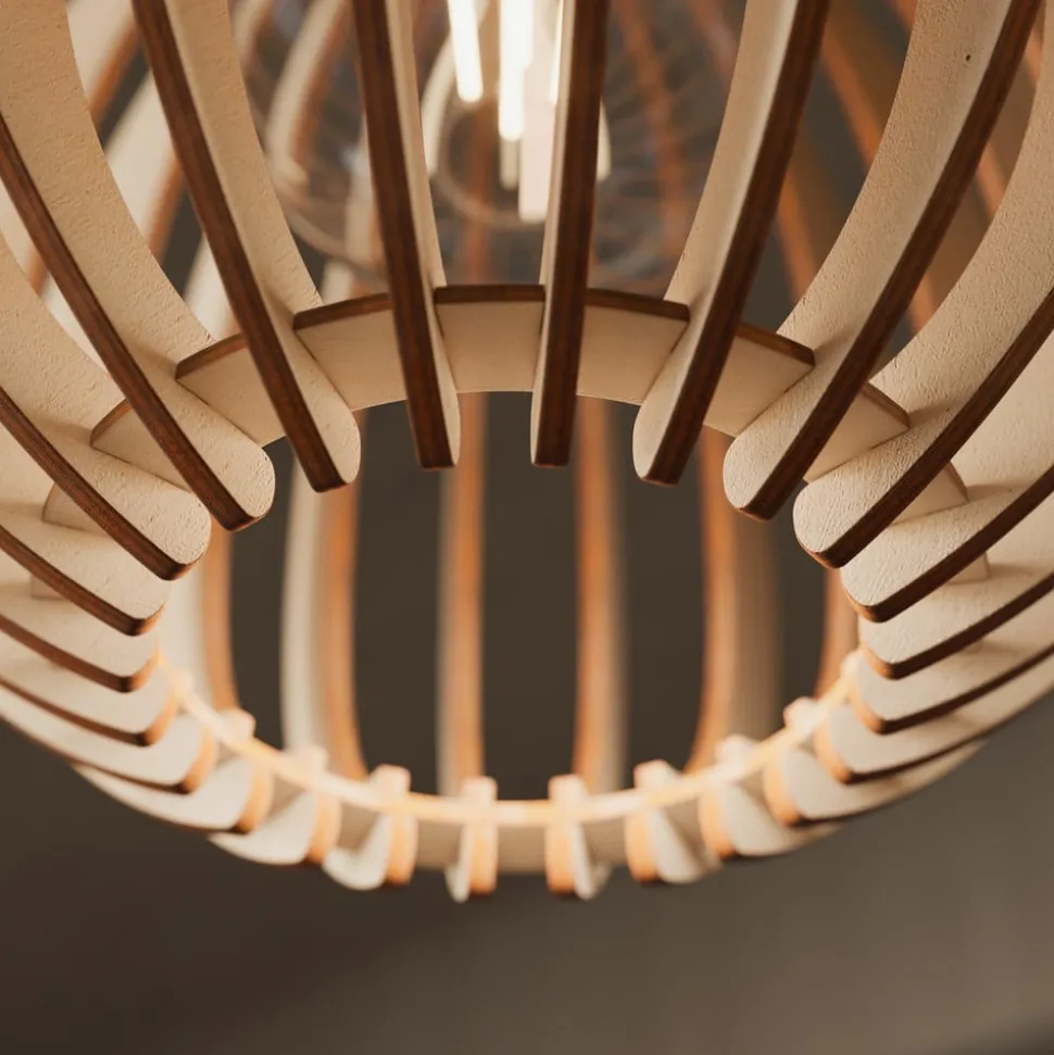 Envostar Clay hanglamp, berkenmultiplex, 4-lamps