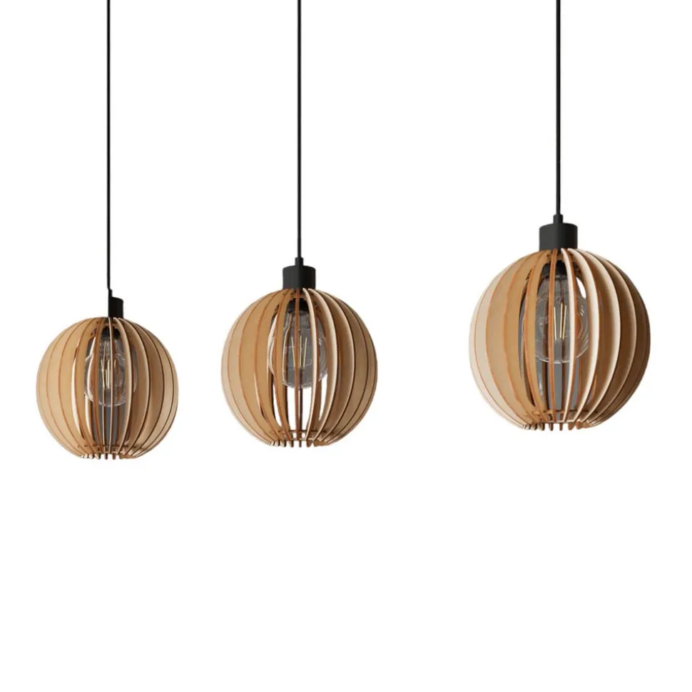 Envostar Clay hanglamp berkenmultiplex 3-lamps