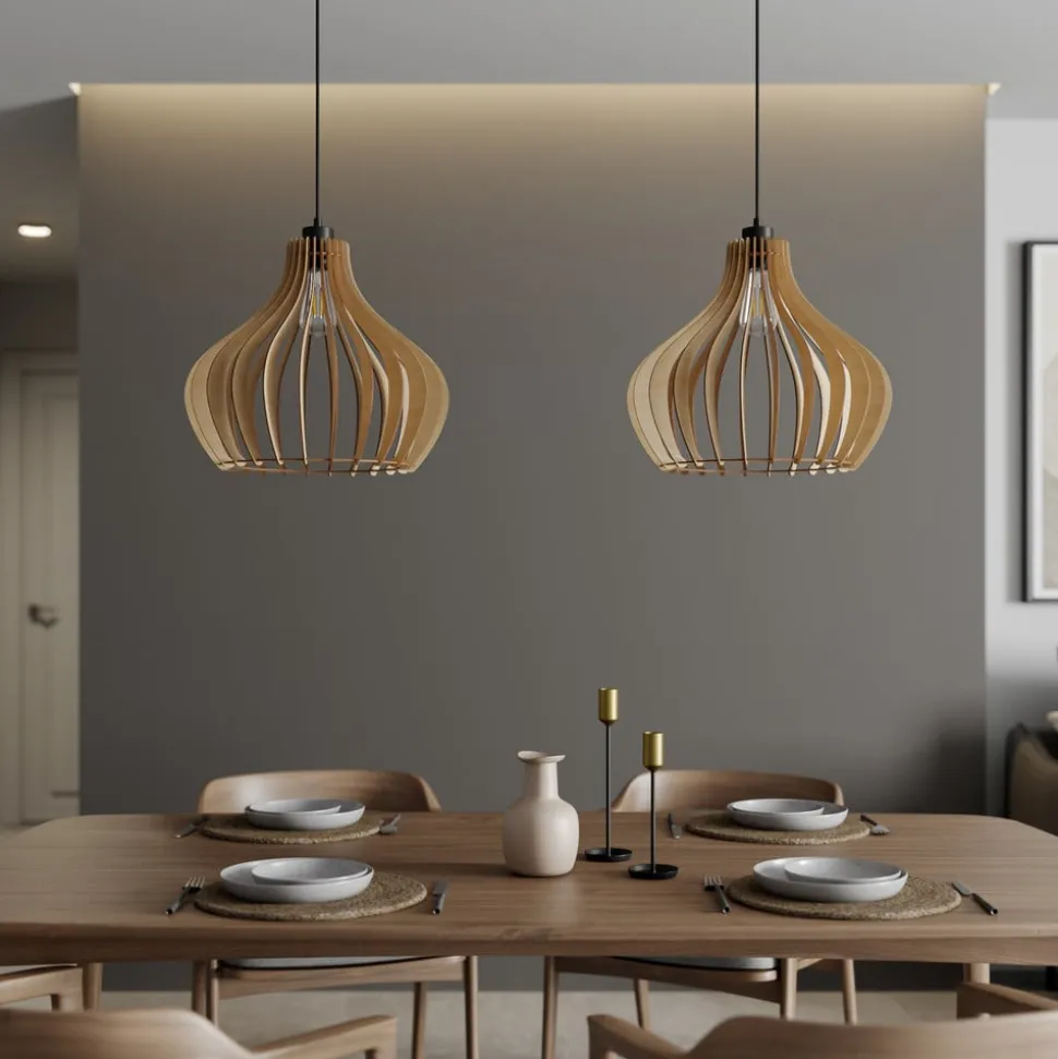 Envostar Faje hanglamp, berkenmultiplex, 2-lamps