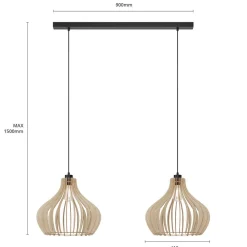 Envostar Faje hanglamp, berkenmultiplex, 2-lamps
