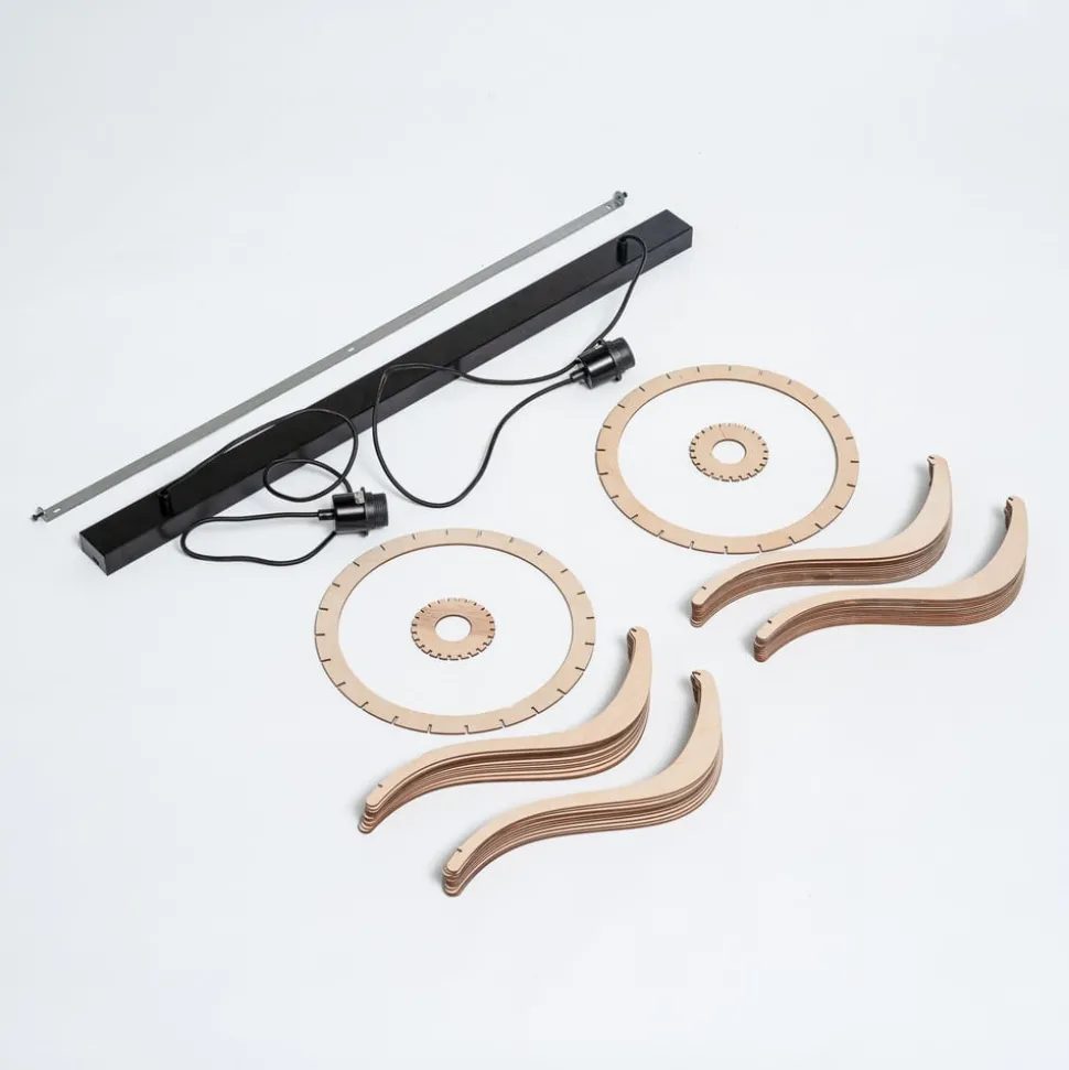 Envostar Faje hanglamp, berkenmultiplex, 2-lamps