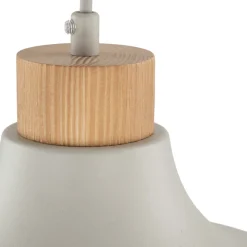 Envostar hanglamp Kaitt, houtdetail, Ø 34 cm, beige