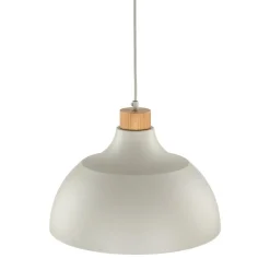 Envostar hanglamp Kaitt, houtdetail, Ø 34 cm, beige