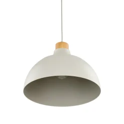 Envostar hanglamp Kaitt, houtdetail, Ø 34 cm, beige