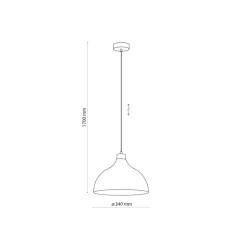 Envostar hanglamp Kaitt, houtdetail, Ø 34 cm, baksteenrood