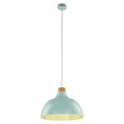 Envostar hanglamp Kaitt, houtdetail, Ø 34 cm, mint