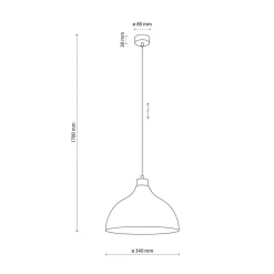 Envostar hanglamp Kaitt, houtdetail, Ø 34 cm, mint