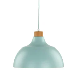 Envostar hanglamp Kaitt, houtdetail, Ø 34 cm, mint