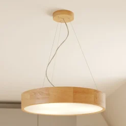 Envostar hanglamp Kerio, Ø 47 cm, eikenhout