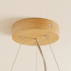 Envostar hanglamp Kerio, Ø 47 cm, eikenhout