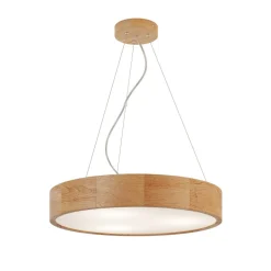 Envostar hanglamp Kerio, Ø 47 cm, eikenhout