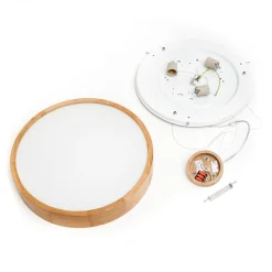 Envostar hanglamp Kerio, Ø 47 cm, eikenhout