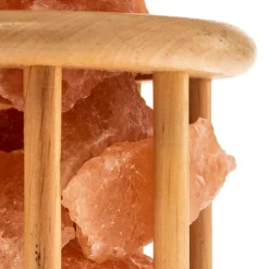 Envostar Harmony zoutlamp met lichtgekleurde houten kooi