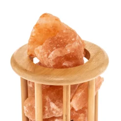 Envostar Harmony zoutlamp met lichtgekleurde houten kooi