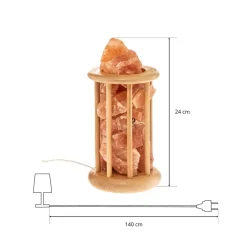 Envostar Harmony zoutlamp met lichtgekleurde houten kooi
