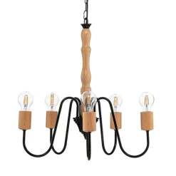 Envostar Joiy kroonluchter, 5-lamps, zwart