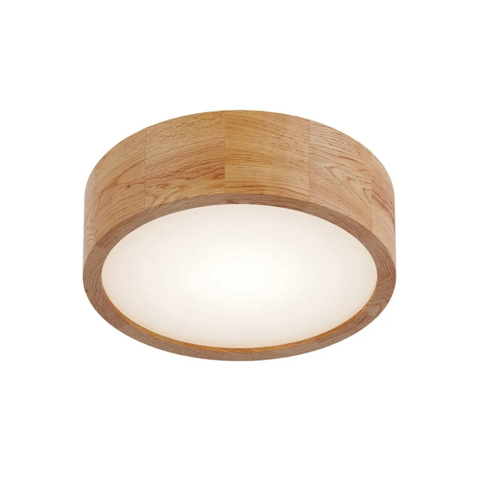 Envostar Kerio plafondlamp, Ø 27 cm, eikenhout naturel
