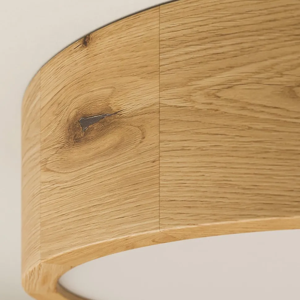 Envostar Kerio plafondlamp, Ø 27 cm, eikenhout naturel