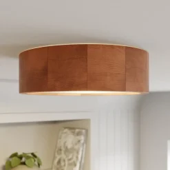 Envostar Kerio plafondlamp Ø 27 cm rustiek grenen