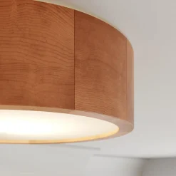 Envostar Kerio plafondlamp Ø 27 cm rustiek grenen