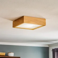 Envostar Kerio plafondlamp 27,5x27,5cm eiken licht