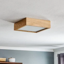 Envostar Kerio plafondlamp 27,5x27,5cm eiken licht
