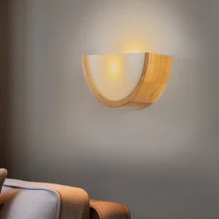 Envostar Kerio wandlamp, 27,5 cm, eiken naturel