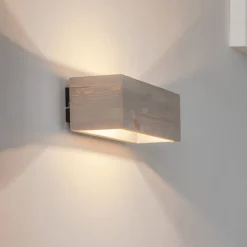 Envostar Kubiko wandlamp, dennenhout grijs