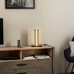 Envostar LED tafellamp in walnootfineer