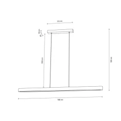 Envostar Lineo LED hanglamp donker grenen 118cm