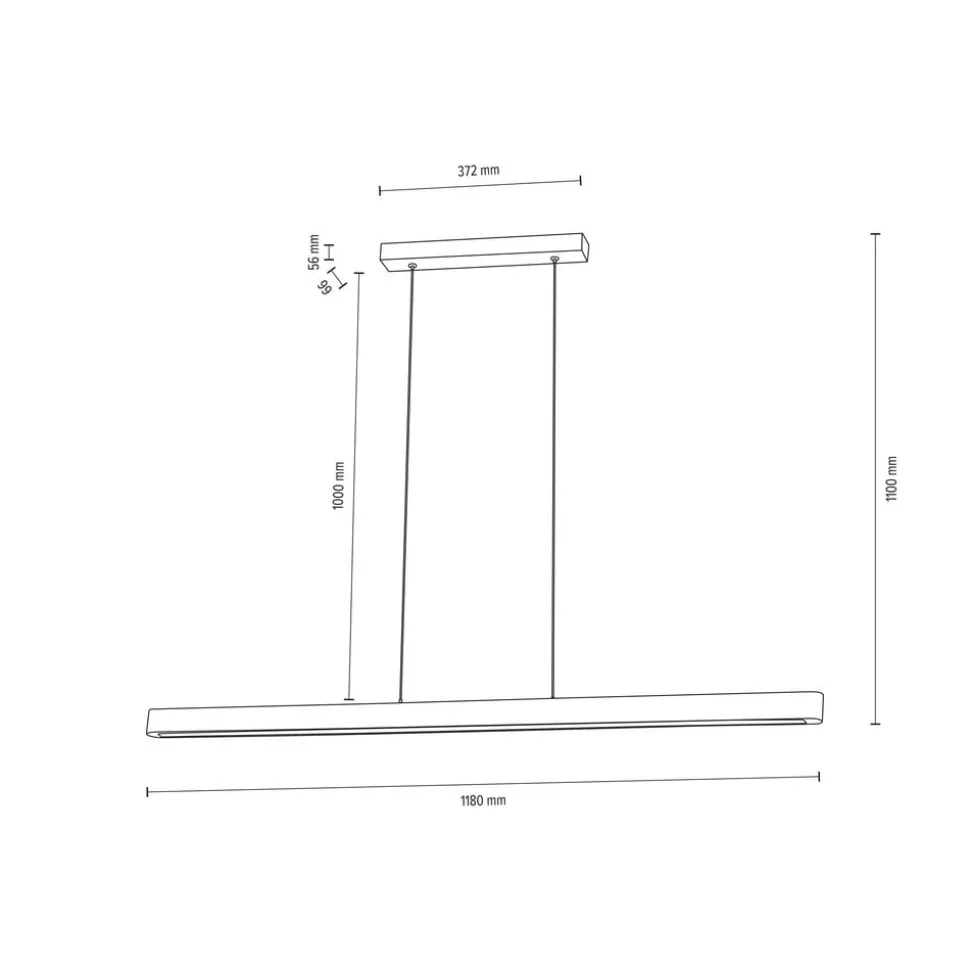 Envostar Lineo LED hanglamp donker grenen 118cm