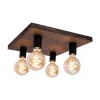 Envostar Lobo plafondlamp 4-lamps grenen walnoot