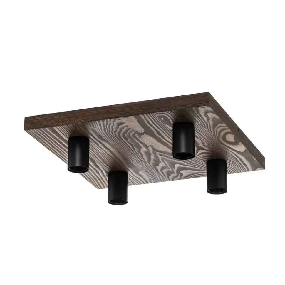 Envostar Lobo plafondlamp 4-lamps grenen walnoot