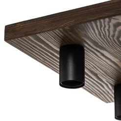 Envostar Lobo plafondlamp 4-lamps grenen walnoot