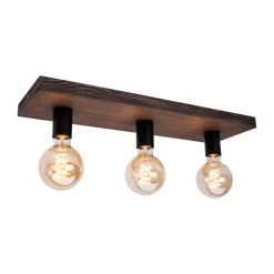 Envostar Lobo plafondlamp 3-lamps grenen walnoot