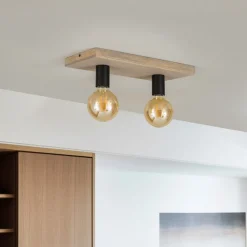 Envostar Lobo plafondlamp 2-lamps grenen grijs