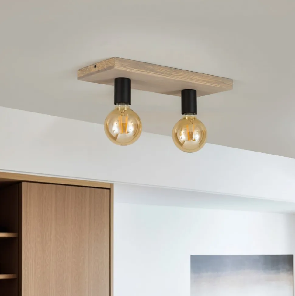 Envostar Lobo plafondlamp 2-lamps grenen grijs