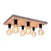 Envostar Lobo plafondlamp 6-lamps grenen grijs