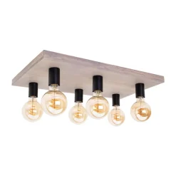 Envostar Lobo plafondlamp 6-lamps grenen grijs