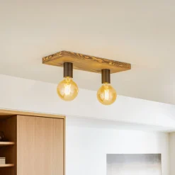 Envostar Lobo plafondlamp 2-lamps grenen walnoot