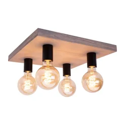 Envostar Lobo plafondlamp 4-lamps grenen grijs