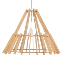 Envostar Lohr hanglamp, hout, kegelvormig Ø 53cm