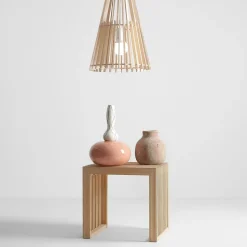 Envostar Lohr hanglamp, hout, kegelvormig Ø 39cm