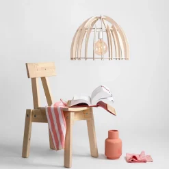 Envostar Lohr hanglamp van hout, halfrond Ø 50cm